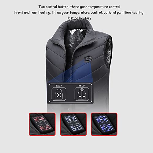 Colete Aquecido, Colete Aquecido Elétrico Interface USB de Controle Duplo 13 Zonas Colete de Aquecim