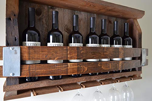 Barn Wood Wine Rack - with Wine barrel staves