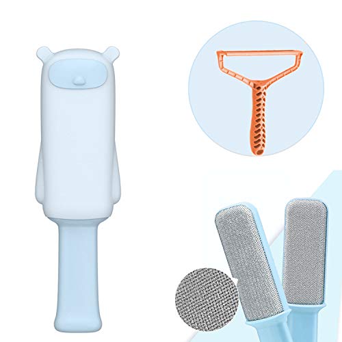 Pet Hair Remover Brush, Double-Sided Pet Hair Remover Brush with Self Cleaning Base