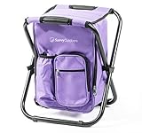 Ultralight Backpack Cooler Chair - Compact Lightweight and Portable Folding Stool - Perfect for Outdoor Events, Travel, Hiking, Camping, Tailgating, Beach, Parades & More