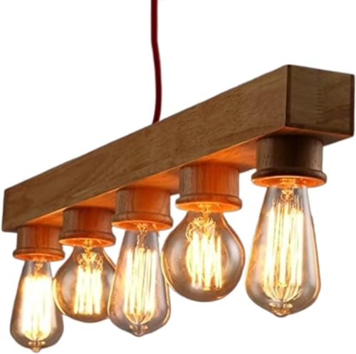 Lampes suspendues industrielles à 5 ampoules E27 pour salle à manger et café