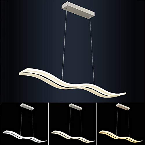 Lampe suspendue LED en vague dimmable avec télécommande pour salle à manger - 2