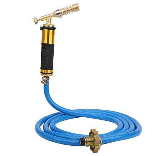 Soplete de Soldadura de Alta Temperatura, Antorcha de Gas Portátil y Cortador de Tuberías Soplete Gas con Manguera para Soldadura Encendido