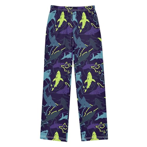Abstract Sharks Funny Bright Boys Pants for Kids Jogger Pants with Pockets S-XL