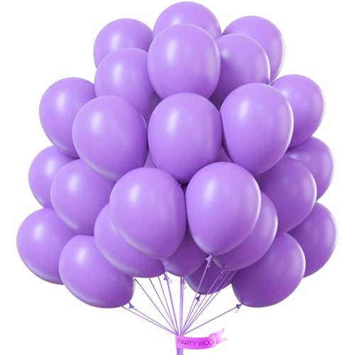Image of PartyWoo Lavender Balloons, 51 pcs 12 Inch Light Purple Balloons, Purple Balloons for Balloon Garland or Balloon Arch as Party Decorations, Wedding Decorations, Baby Shower Decorations, Purple-Y15