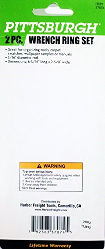 HFT 2 Piece Wrench Rings for Organizing Tools, Carpet Swatches, Wallpaper Samples or Manuals