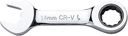 FLZOSPER Llave de engranaje de cabeza de extremo de caja métrica rechoncha de 0.551 in, llave combinada de trinquete de 72 dientes
