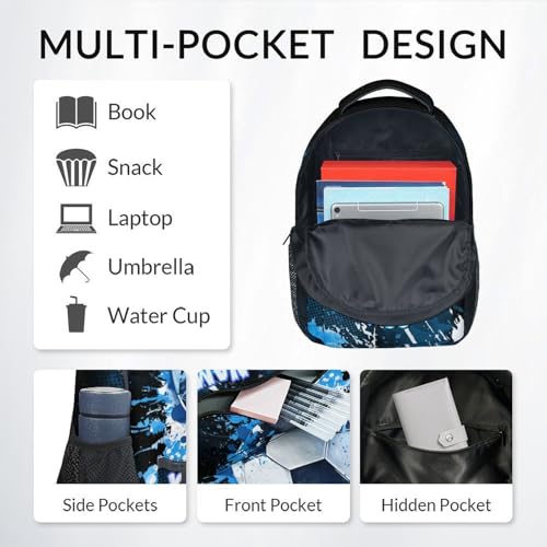 COZYAURA Kids Backpack - Personalized Soccer Backpacks Set for Boys Girls - School Bookbag with Lunch Box - Sport Themed Book Bag for Elementary Middle School3