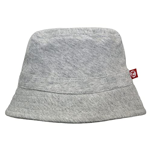 Zutano Bucket Sun Hat for Toddlers and Babies, Cotton Summer Baby Hat with Floppy, Wide Brim, Heather Gray_Bucket Hat, 2T