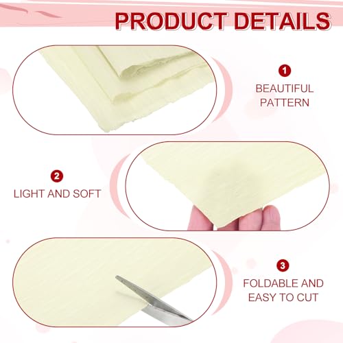 Image of MECCANIXITY Crepe Paper Roll 8.2ft Long 13 Inch Wide for Wedding Ceremony Various Large Festivals Decoration, Cream