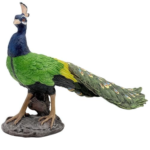 Gemini&Genius Peacock Action Figure Toy, Jungle Bird Wildlife Animal Figure