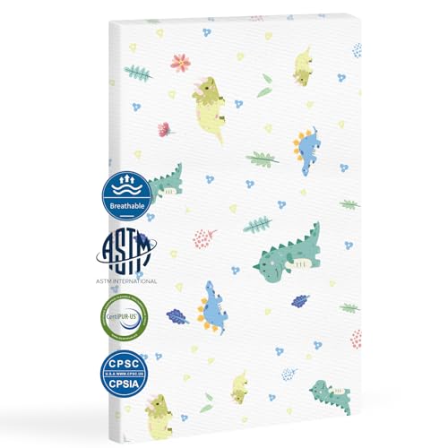 Image of Casusv Pack and Play Mattress 38"x26" Portable Breathable Infant Pack N Play Mattress for Baby and Toddler -Waterproof Washable Animal Cover with Soft Comfortable Memory Foam