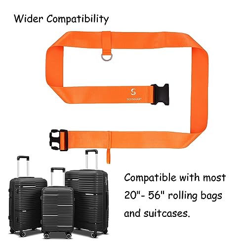 Image of Slynnar Car Seat Travel Belt, Car Seat Luggage Strap to Suitcase for Airport, Orange