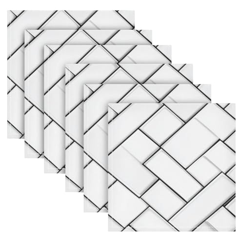 Servilletas de Tela Reutilizables Negro Blanco 20x20 pulg 6 un miniatura 1
