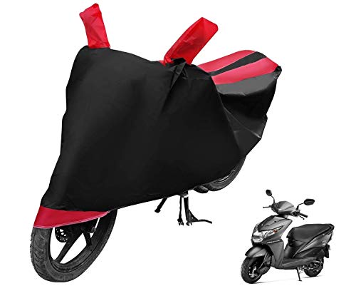 Image of Auto Hub Scooty Cover Compatible with Dio with Mirror Pocket, Dustproof, Heat Resistant, Triple Stitched, Dio Scooty Cover- Black, Red