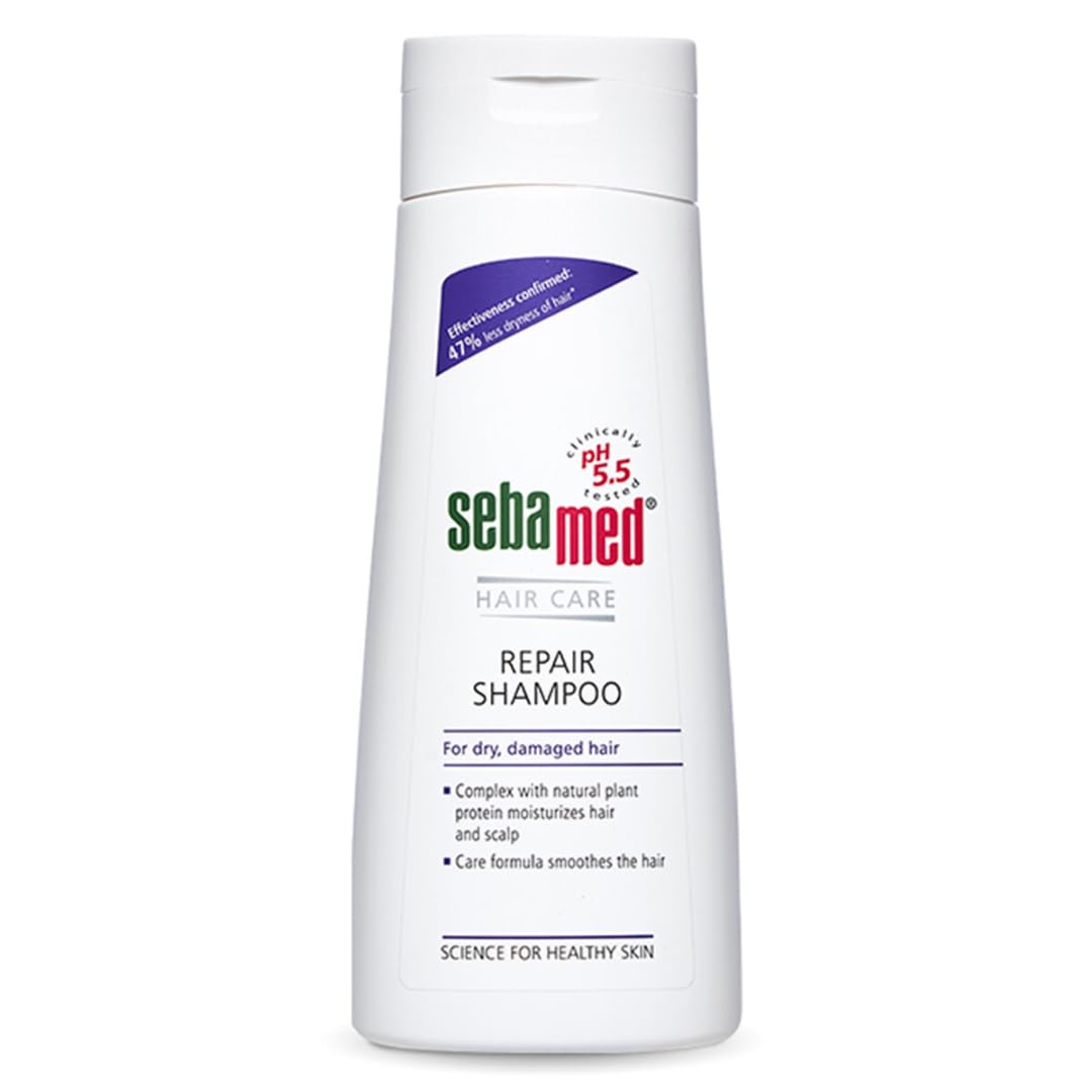 Sebamed Hair Repair Shampoo | pH5.5 I 47% less hair-dryness confirmed | Plant protein moisturises dry, damaged hair & scalp | Dermatologically & clinically tested | SLS &…