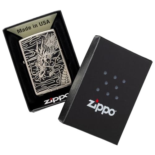 Encendedor Zippo Oil Lighter Dragon Plateado miniatura 6