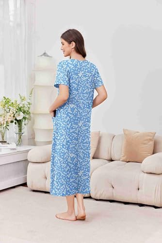 Ekouaer Long Nightgowns for Women Soft House Dress Plus Size Moo Moos - image 3