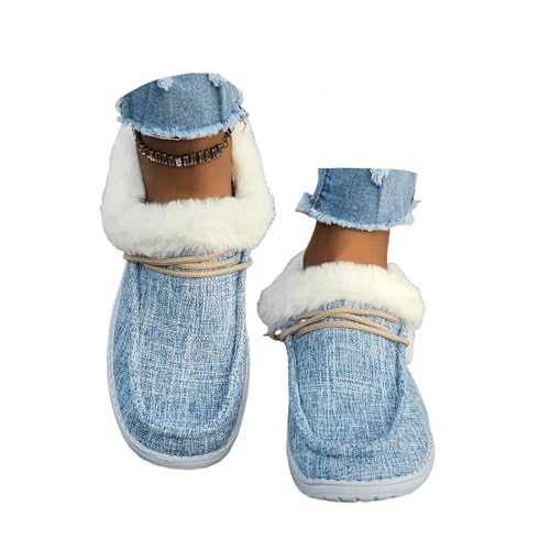 Winter Walking Shoes For Women Womens Warm Fur Lined Winter Snow Boots Ankle Booties Comfortable Walking Thickening Slip On Fashion Loafers Shoes 2025