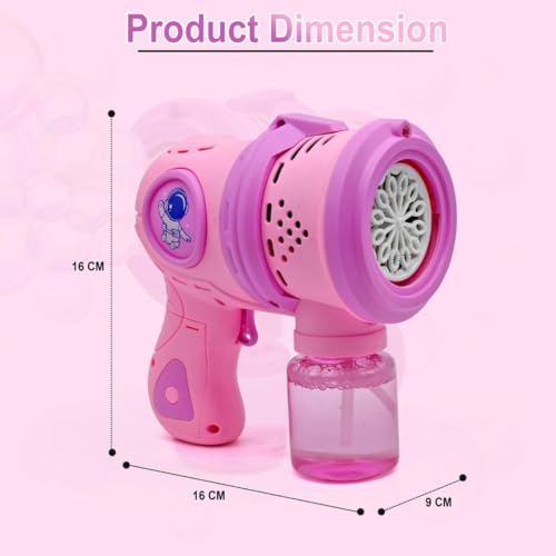 Image of Niku Bubble Gun Maker Toys for Kids Girls Boys | Leak-Proof Bubble Machine Automatic Space Theme | 2 Bubble Solution | Best Birthday Gift - Blue Color