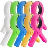 10 Pack Large Beach Towel Clips for Beach Chairs Plastic Towel Holder Clothes Pins Hanging Clip Clamps Cruise Summer Water Pool Activities Vacation Outdoor Accessories Essentials Must Have Items