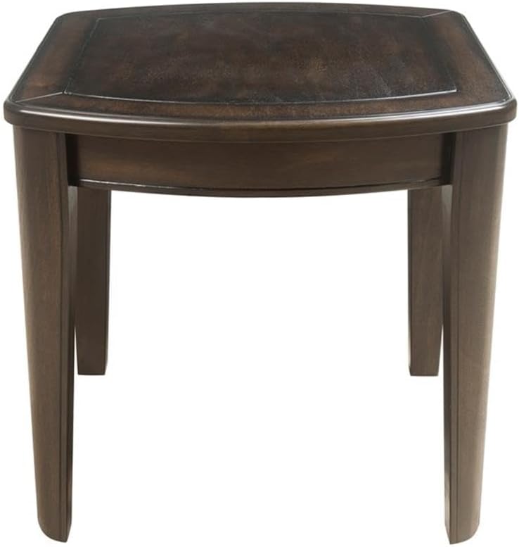 BOWERY HILL Traditional Wood Game End Table, 24"x24"x24", MDF and Veneer, Dark Walnut Finish, Reversible Chessboard Top, Casual Living Room or Game Room Table