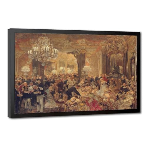 Affiche Dinner at the Ball Adolph Menzel | Tableau salon cadre bois 50x75 cm