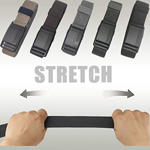 Hoanan Edc Quick-Release Tactical Belt, Men Nylon Stretch Military Riggers Belt, Black 28"-34" #TOP3