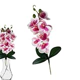 fiori finti realistici, decorazione estetica vaso orchidea, composizione con sette orchidee artificiali, per la casa soggiorno cucina ufficio arredamento rustico matrimoni compleanni e festività