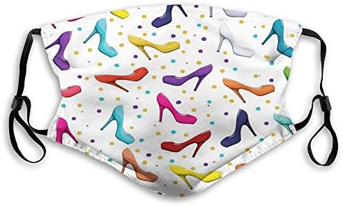 Printed Mask Modern Design of Women Shoes Stilettos Vector with Dot Background M