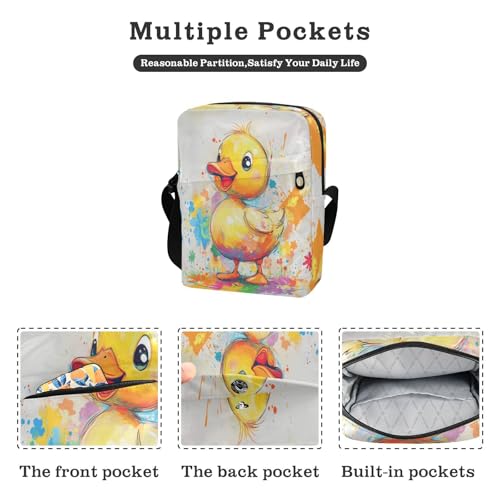 messenger bag crossbody Shoulder Crossover Bag Ladies Shoulder Handbags Adjustable Strap for outdoor sports outdoor sports- Cute Pet Duck2