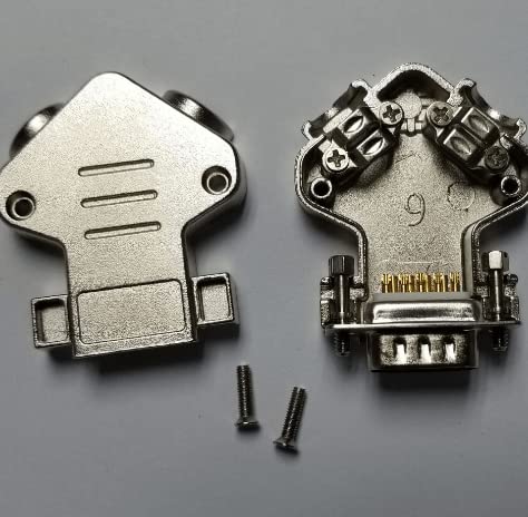 D SUB 9 Shell Angle of 45 Degrees Dual Control Cable 9Pin Zinc Alloy Silver VGA9 2V2 2W2