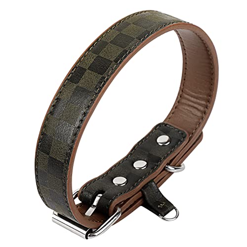 Martingale Dog Collar, Adjustable Leather Reflective Collar With Buckle No Pull For Small Medium Large Dogs Choke Collar For Dogs Soft Padded Plaid Puppy Collar Choke Collar For 5.91-8.66'' Neck #TOP4