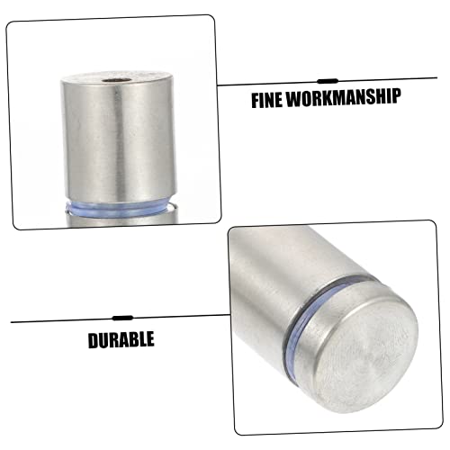 Image of Unomor 20pcs Advertising Pin Screws Hanging Sign Standoffs Hardware Wall Advertising Screw Nails Advertising Nail Picture Glass Nail Glass Standoff Nails Stainless Steel Silver