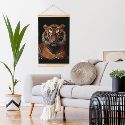 Poster tigre de qualité supérieure et suspension bois - 6