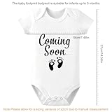 Nurhore Pregnancy Announcement Onesie, Personalised Baby Grows Newborn Reveal Vest, Coming Soon Infant Outfit with Footprint 0-3 Months Baby Announcement Gift for Mum and Dad - Image 3