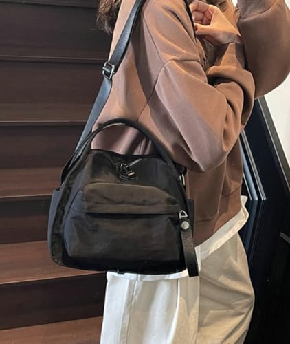 Nylon Crossbody Bag for Women Trendy Shoulder Hobo Purse Lightweight Underarm Satchel Casual Commute Top Handle Tote Handbag3