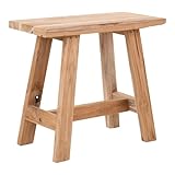 möbelando Hocker Barcelona in Braun, Teak - 50x45x25cm (BxHxT)