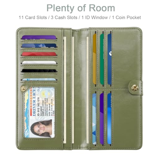 Image of Wallet Women Bifold Faux Crocodile Leather Slim Thin Long Wallets