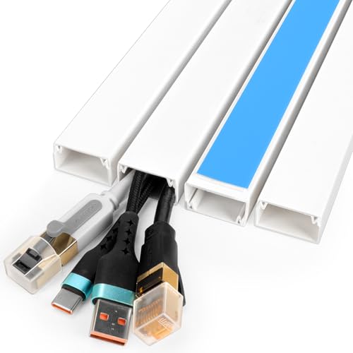 Cord Hider Kit, 58in Cord Covers for Wires on Wall, Paintable Wire Covers for Cords, Self-Adhesive Cable Hider Cord Organizer, Wire Hiders, 4X L14.5in X W0.96in x H0.57in