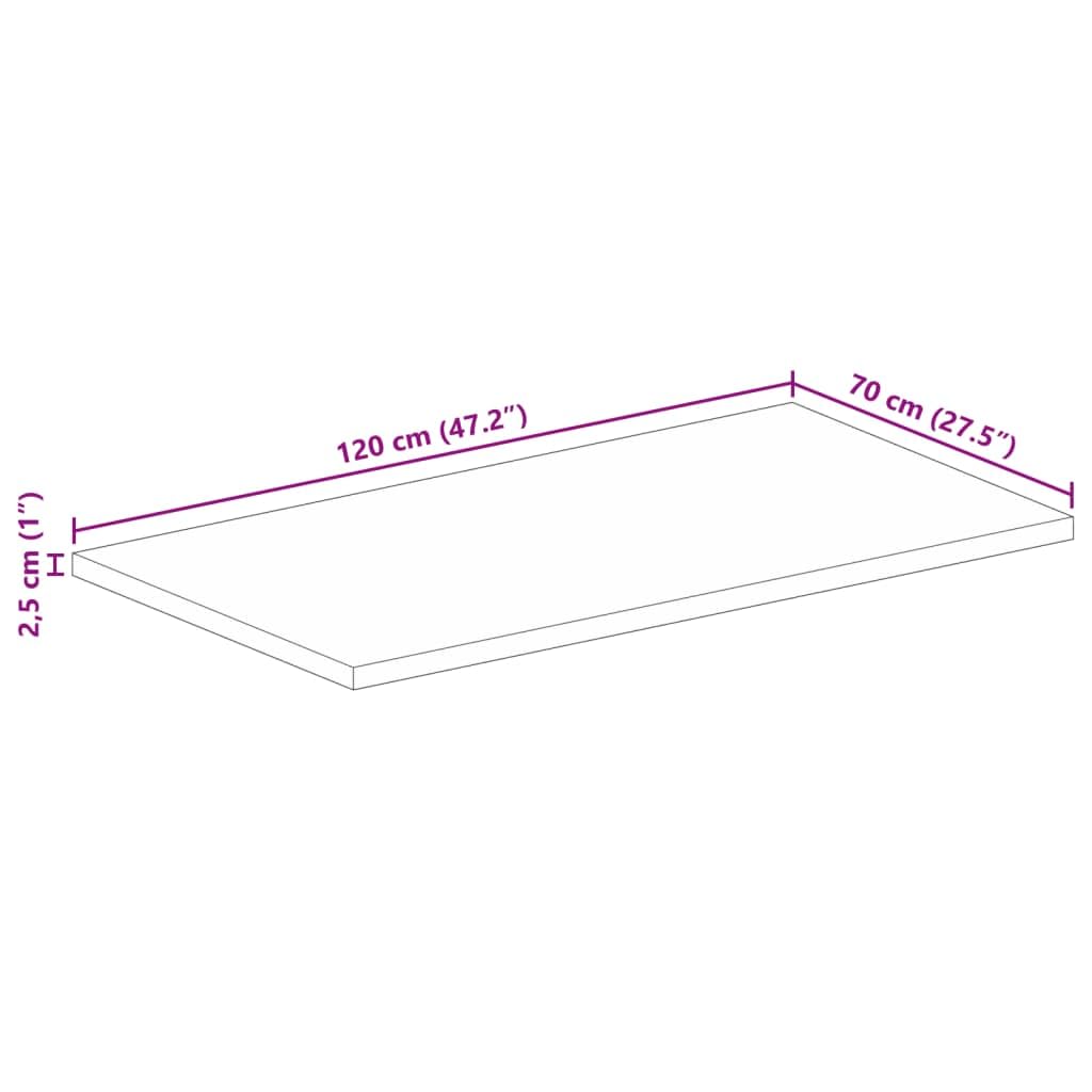 vidaXL Piano Tavolo 120x70x2,5 cm Rettangolare in Massello di Recupero, Piano per Tavolo Rettangolare, Piano Tavolo in Legno, Piano per Tavolo da Pranzo
