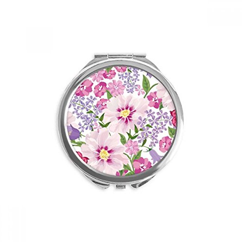Miroir rond de poche de maquillage portable dessin art fleur de mer multicolore 2.6 pouces