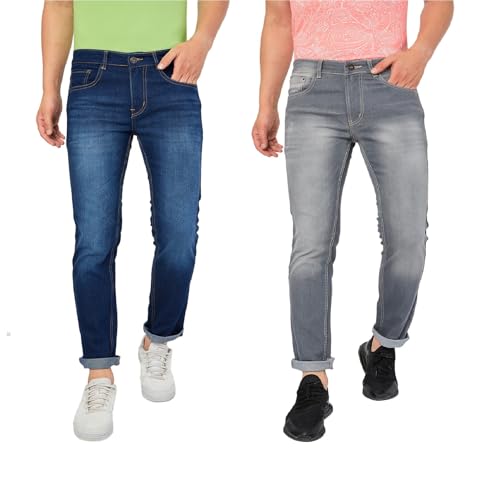 Image of Ben Martin Men's Slim Fit Mid Rise Pack of 2 Stretchable Casusal Denim Combo Jeans Pant, CMB-AU24