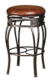 Hillsdale Montello Backless Swivel Bar Stool with Wood Panel, Barstool, Old Steel