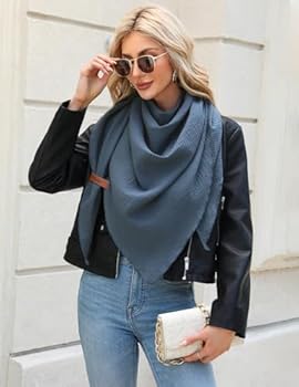 KARL LOVEN Dames - sjaal - gekreukt - pashmina - halsdoek - sjaal - nek - 30 kleuren, Denim Blauw