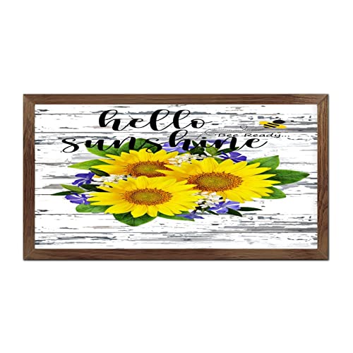 Décoration murale tournesol bois avec citation inspirante positive