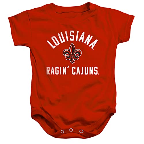 University of Louisiana at Lafayette Official Ragin' Cajuns Logo Unisex Infant Snap Suit for Baby,Red, 6 Months