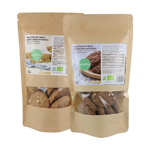 Pack Galletas de trigo sarraceno Bio | 2 unidades de 180g | Naturitas Essentials | Vegan | Sin azúcar añadido | BIO-ECO