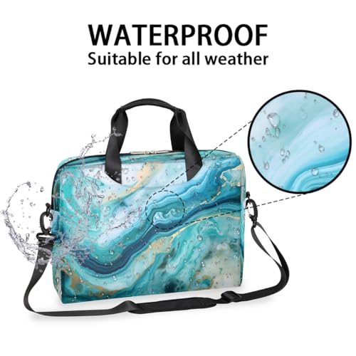 Funda para laptop con estampado de mármol líquido turquesa miniatura 2