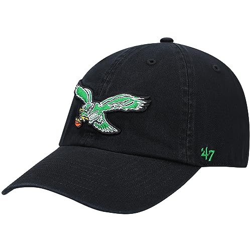 47 Men's Black Philadelphia Eagles Clean Up Legacy Adjustable Hat